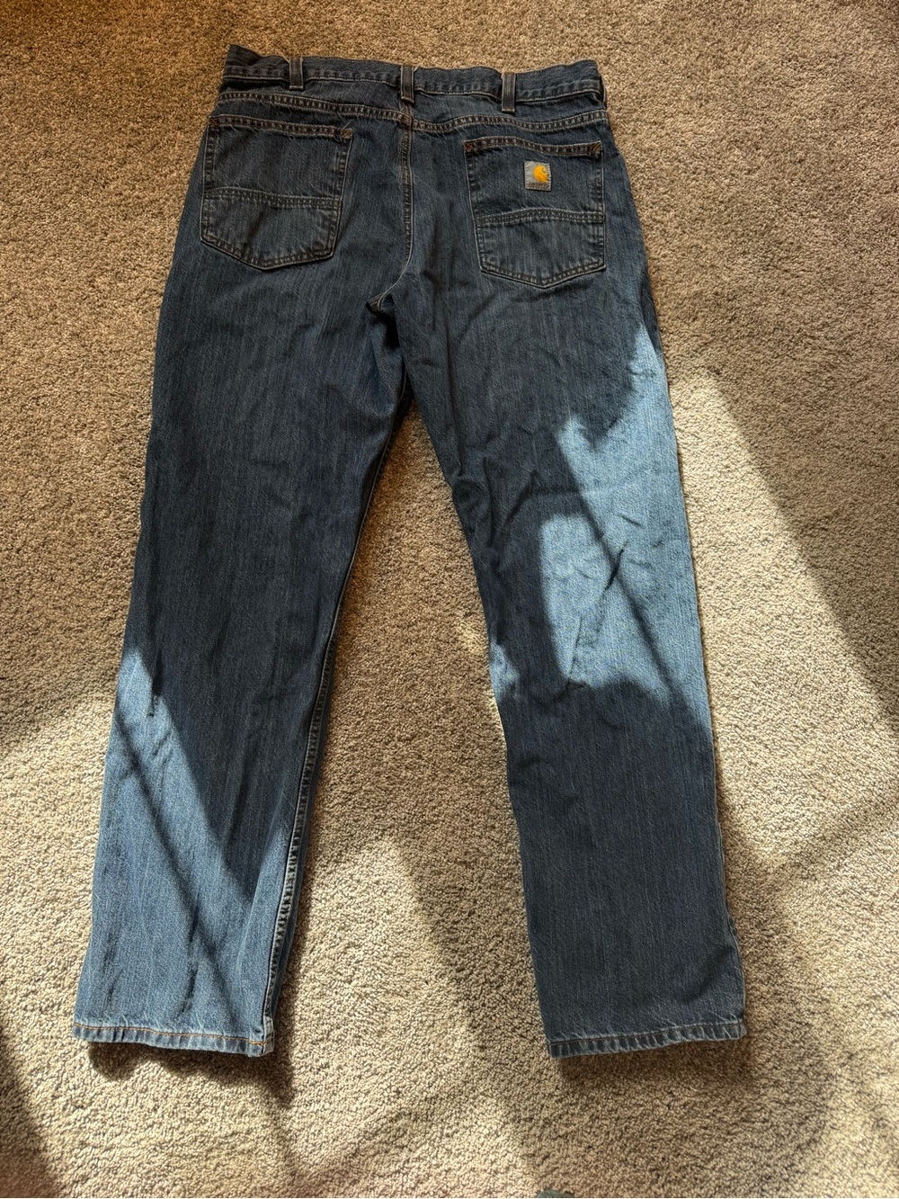 Carhartt Men's Dark Blue Relaxed Fit Jeans - Like New - 36x32